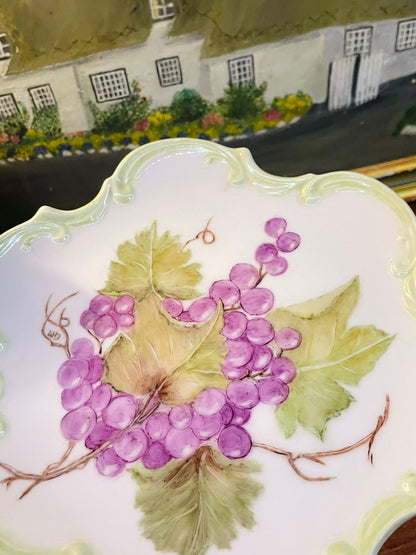 Vintage Hand painted Grapes Collector Plate | Ceramic