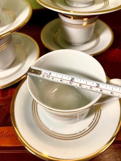 The Home Store Gold Rim Porcelain Tea Cup & Saucer Set | 6 Persons