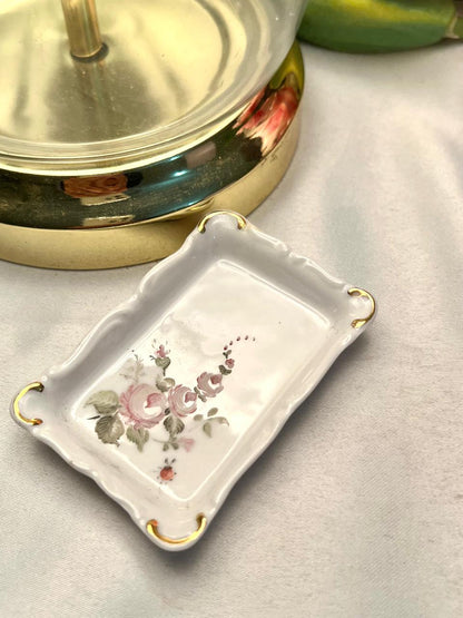 Charlotte Gillatt Hand-Painted Floral Trinket Dish with Ladybird Approx. 8 cm