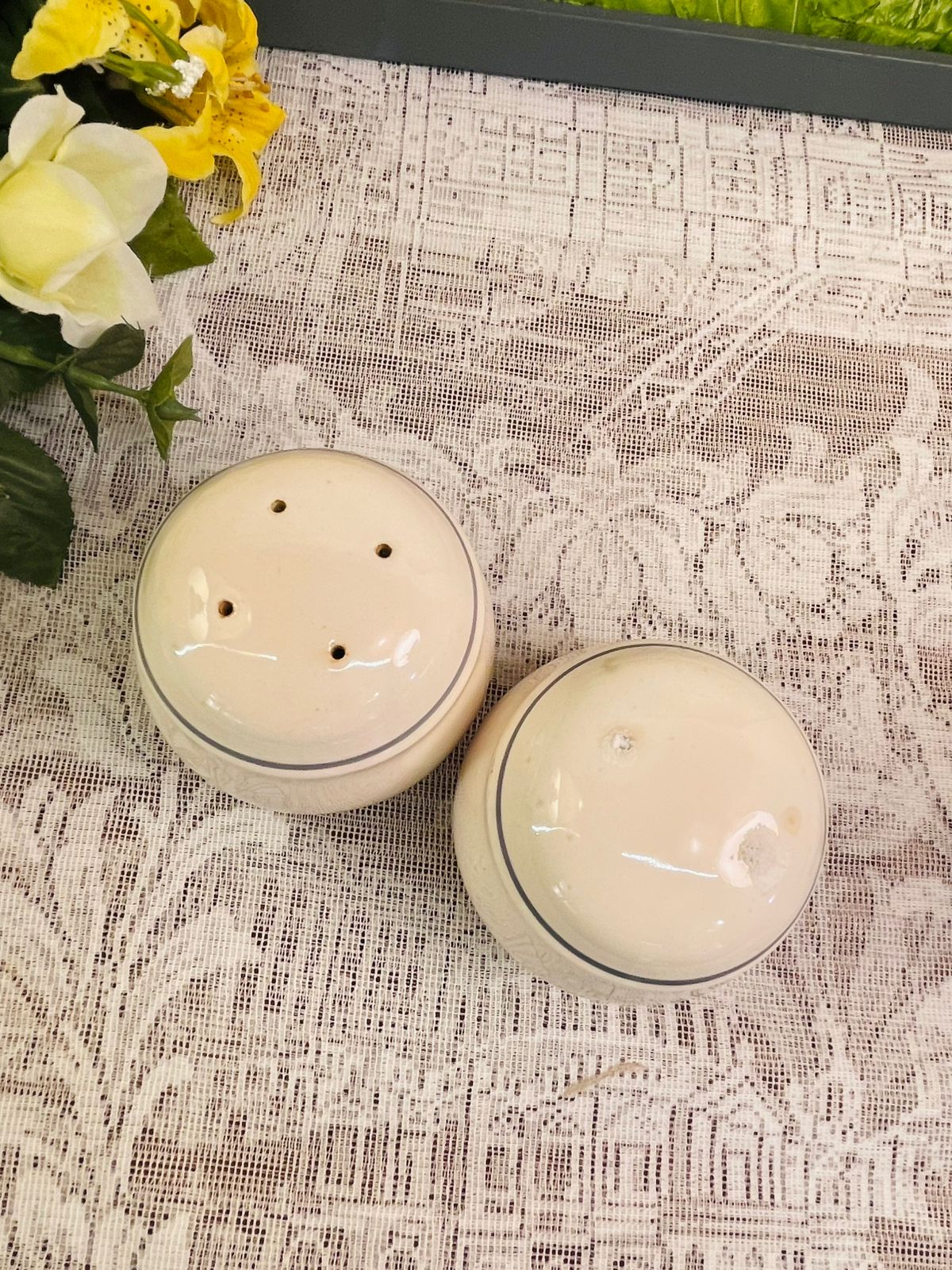 Vintage Porcelain Butterfly Salt & Pepper Shaker Set