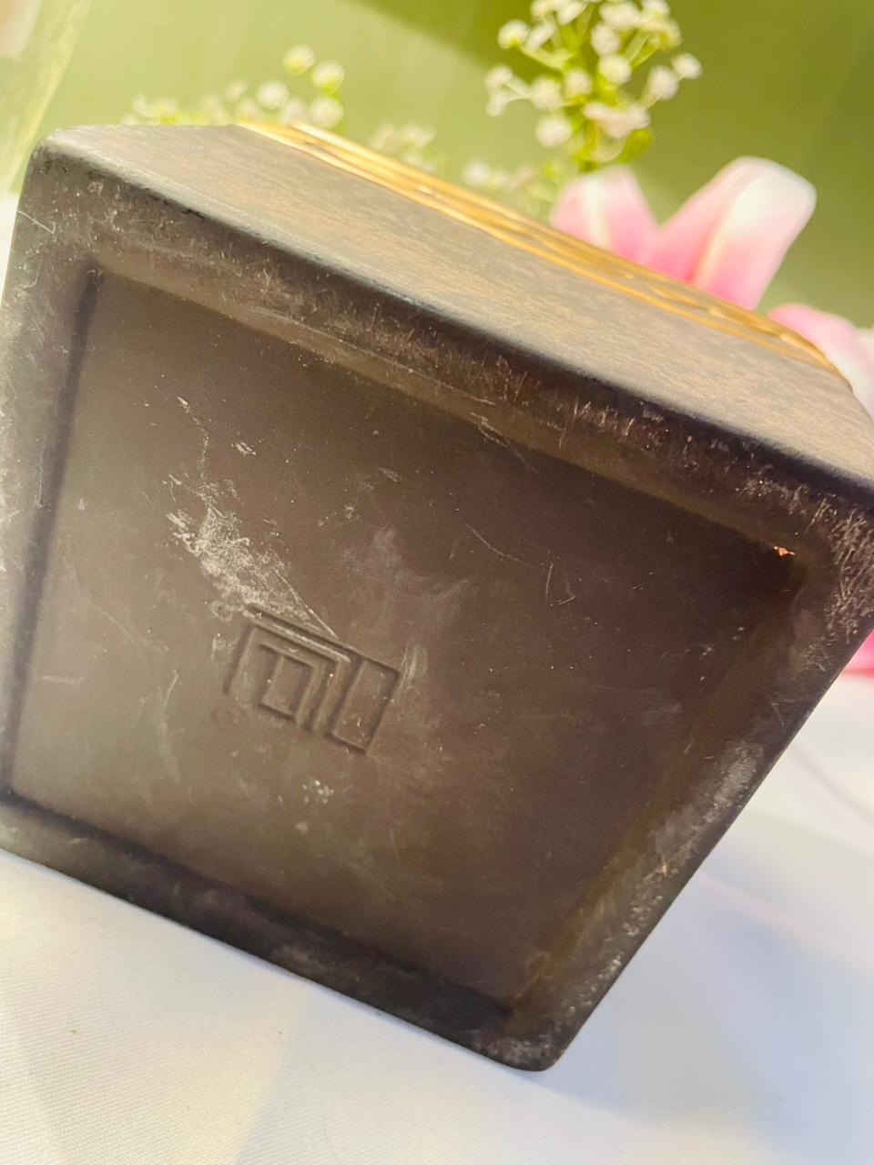 Black & Gold Square Decorative Planter 4.25 in