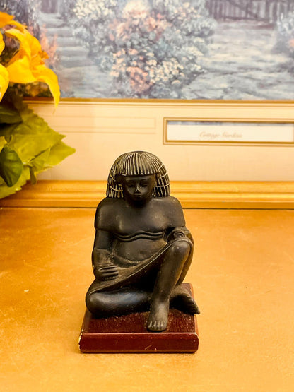 Egyptian Scribe Figurine Ancient Egypt Decor Statue 3 inches