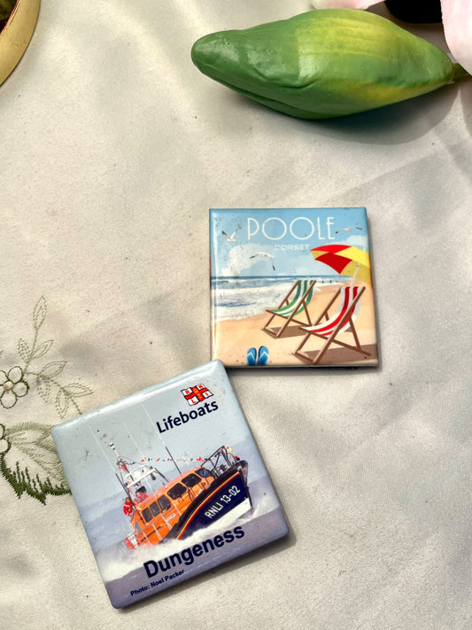 Poole Dorset & Lifeboat Souvenir Fridge Magnets – 2 Piece Set