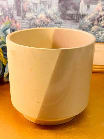 Minimalist Beige and lilac Ceramic Planter Modern Matte Pot