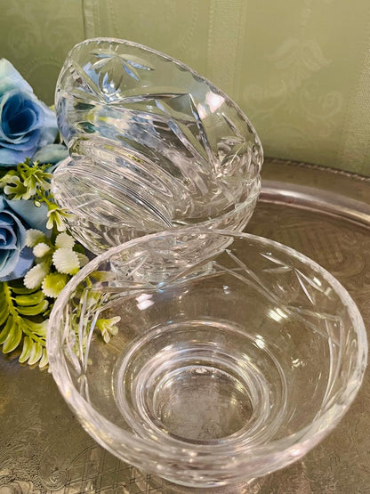 Vintage Cut Crystal Dessert Bowls Set of 3 – 11 cm