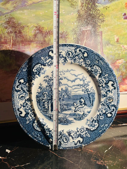 White & Blue “Avon Cottage” decor Plate – Staffordshire England