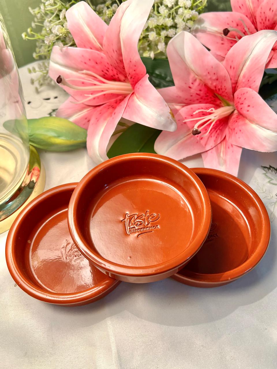 Terracotta Oven-Safe Ramekins – 3 Piece Set, 4 Inch