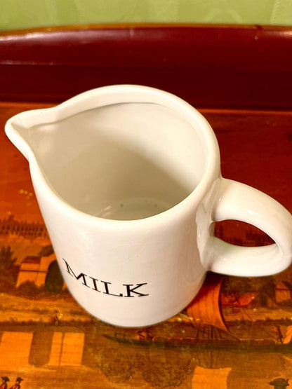 Vintage Ceramic Milk Jug | 5 Inch Farmhouse Creamer Pitcher