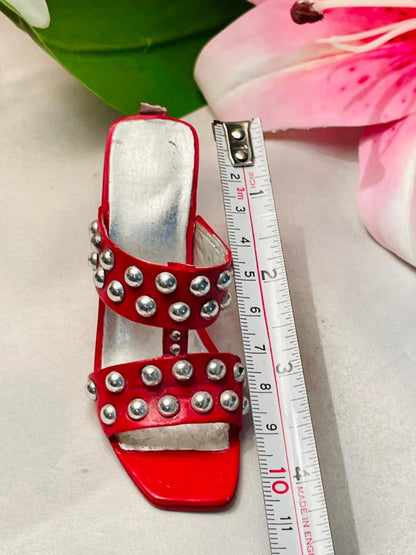 Just The Right Shoe Red Hot Studded Miniature 4 in