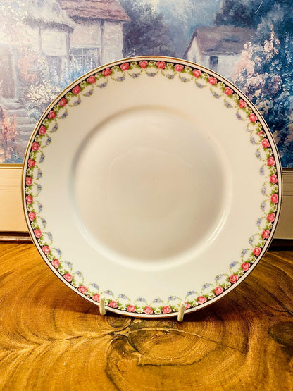 Vintage Pink Rose Border Plates Set of 4