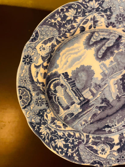 Copeland Spode Italian Blue Transferware Plates Set of 2 , 6"