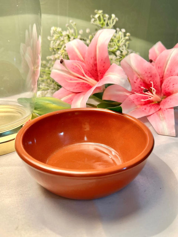 Terracotta Oven-Safe Ceramic Bowl – 5.5 Inch