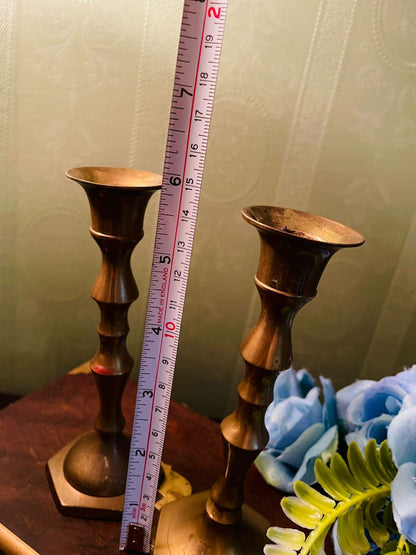 Vintage Brass Candlestick Holder Pair 6 Inch