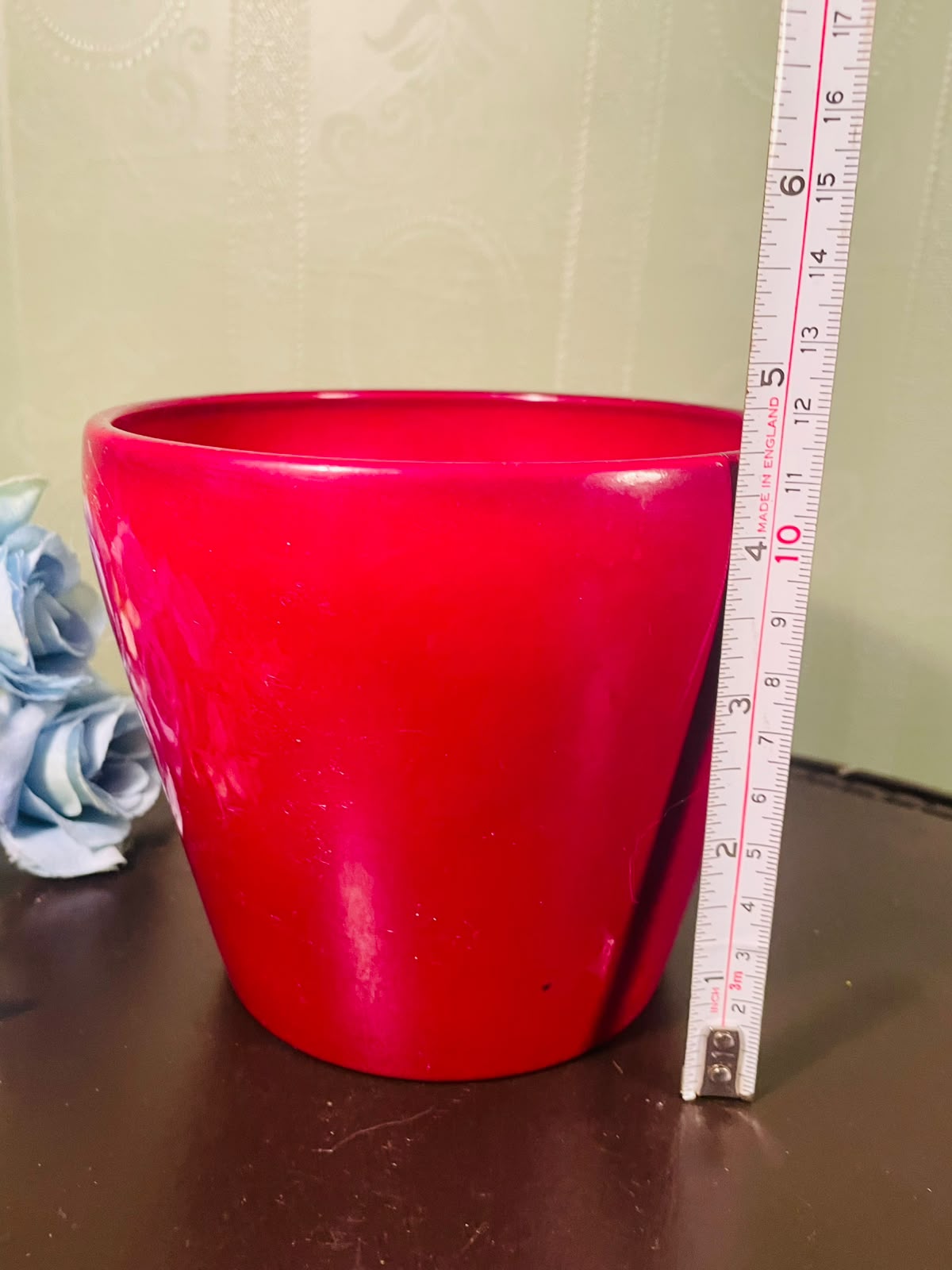 Red Glazed Ceramic Plant Pot – 5 Inch