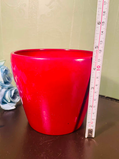 Red Glazed Ceramic Plant Pot – 5 Inch