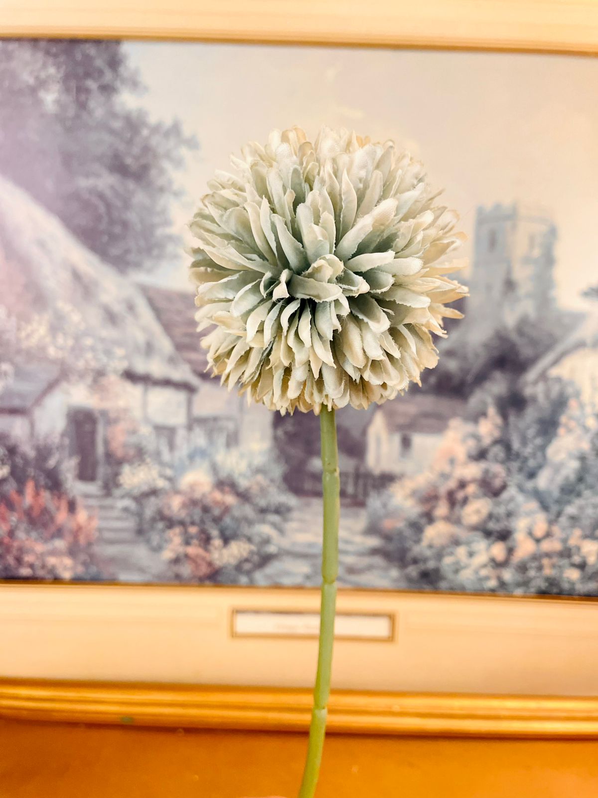 Cream Artificial Chrysanthemum Flower Stem 12"