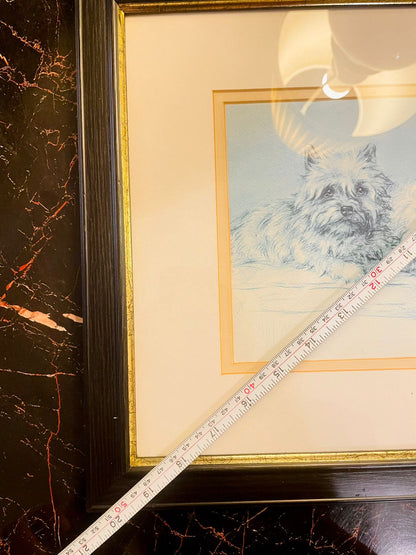 Vintage Dog Sketch Framed Art – Classic Pet Illustration
