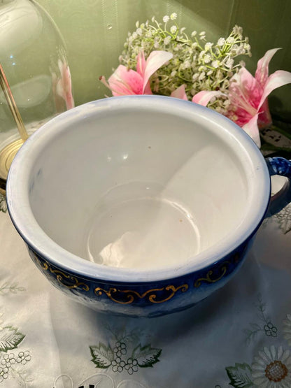 Rare Find Large Countess Blue Floral Jardiniere