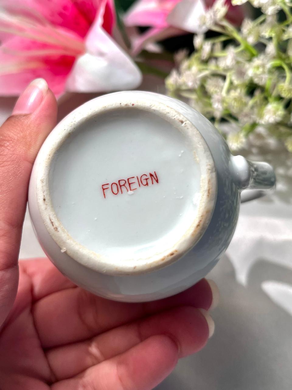 Vintage Floral Porcelain Creamer Jug with Gold Trim