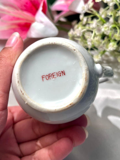 Vintage Floral Porcelain Creamer Jug with Gold Trim