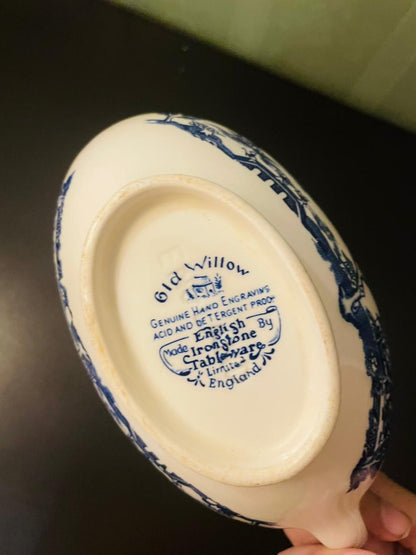Old Willow English Ironstone Gravy Boat 8 Inch