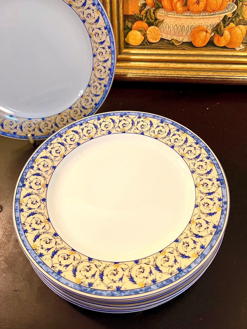 TTC Topchoice Vintage Salad Plates Set of 6 – 7.5 Inch Blue Border