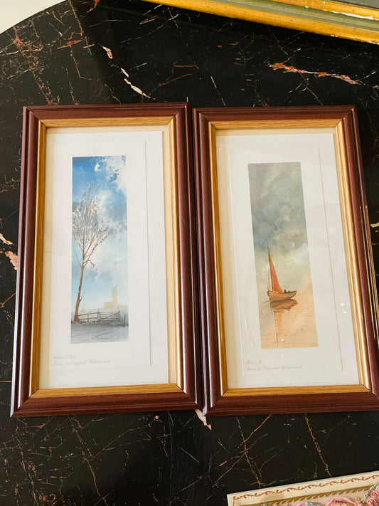 wall art, framed print set, vintage home decor, cottagecore wall art, landscape artwork, nautical art, church painting print, wooden frame decor, hallway decoration, living room wall art, gift idea Pakistan, home decoration items, aesthetic art prints, English countryside art