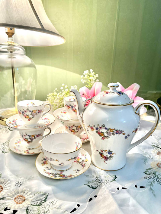 Fenton Spring Flowers English Coffee Set – 10 Pieces