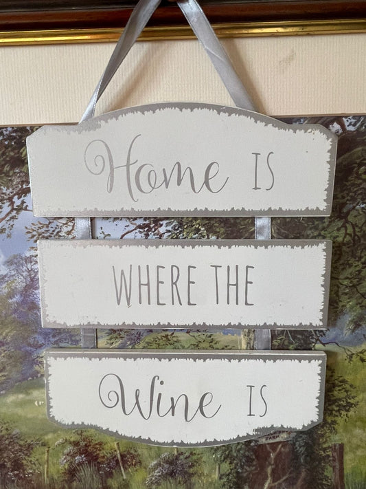 American Creed wall plaque, wooden wine wall décor, home is where the wine is sign, rustic farmhouse wall plaque, vintage wooden wall hanging Pakistan, wine lover gift décor, collectible wall plaque England, three-step wooden wall art, rare thrift finds Pakistan, European vintage home décor