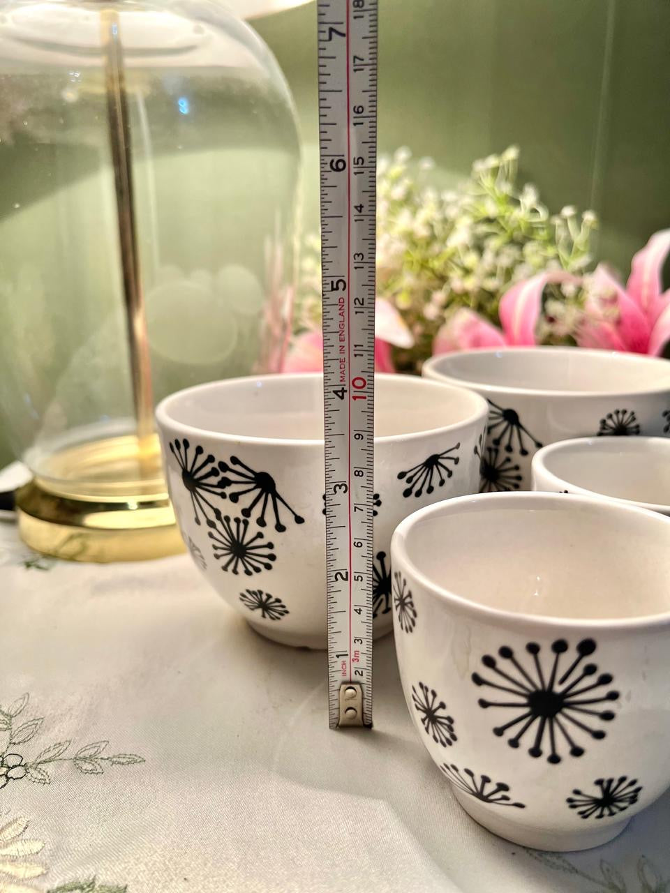 La Redoute Black Floral Ceramic Bowls Set of 4