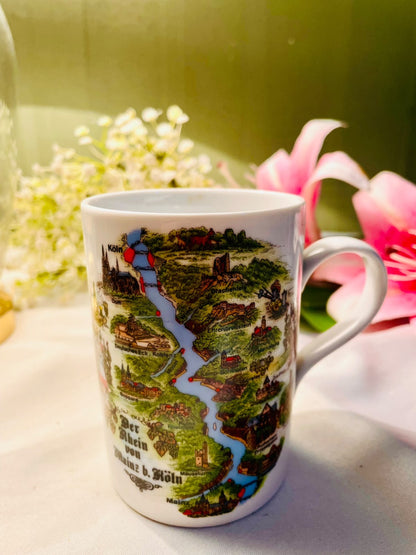 Kleiber Germany Rhine River Scenic Ceramic Souvenir Mug – 4 Inch
