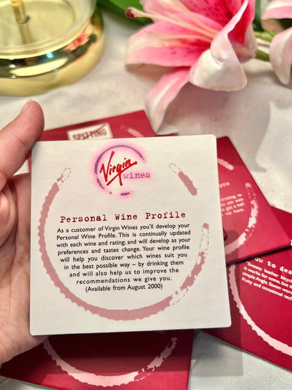 Virgin Wines Red Wine-Themed Coasters set of 6 Approx. 12 cm