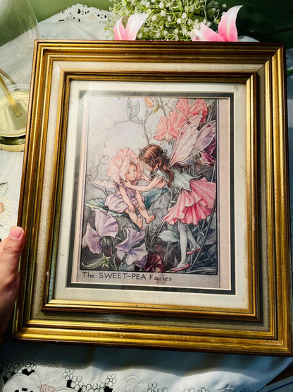 The Sweet-Pea Fairies Framed Painting Gold-Tone Frame 40 cm
