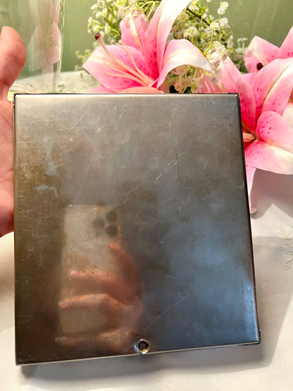 Vintage Silver Pressed Flower Glass Frame 17cm