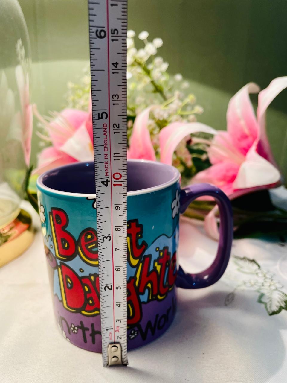 Colourful Birthday Mug Turquoise Purple 9 cm