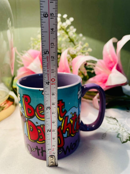 Colourful Birthday Mug Turquoise Purple 9 cm