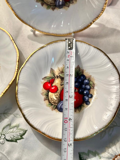 Queen's China Antique Fruit Garden Bone China Plates – 3pc 5