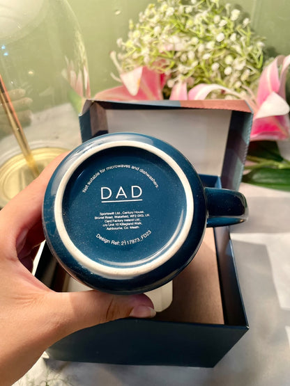 Dad Navy Ceramic Gift Mug with Presentation Box 10 cm