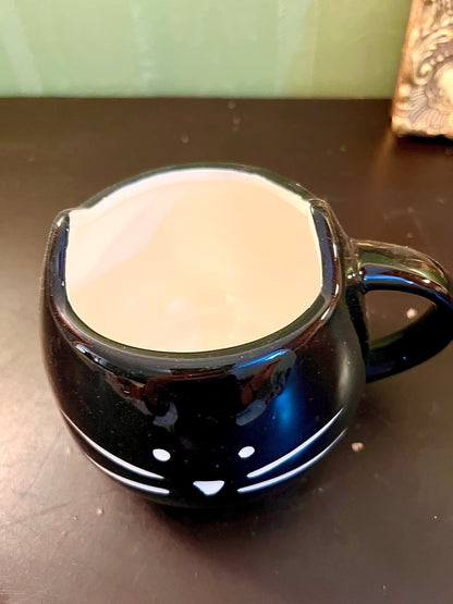 Black Cat Ceramic Mug with Ears | Cute Kitty Coffee Cup