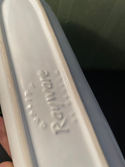 Rayware White Ceramic Garlic Bread Serving Platter Tray