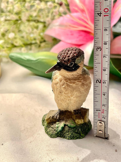 Vintage Bird Figurine on Branch 8 cm