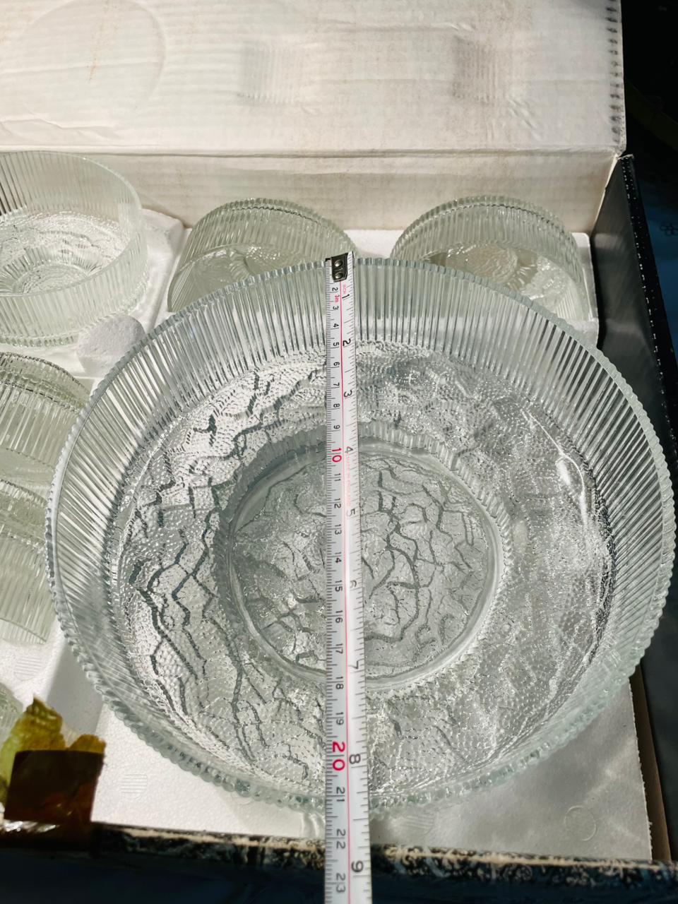 Ravenhead Topaz Crystal 7 Bowl Set – Clear Ribbed