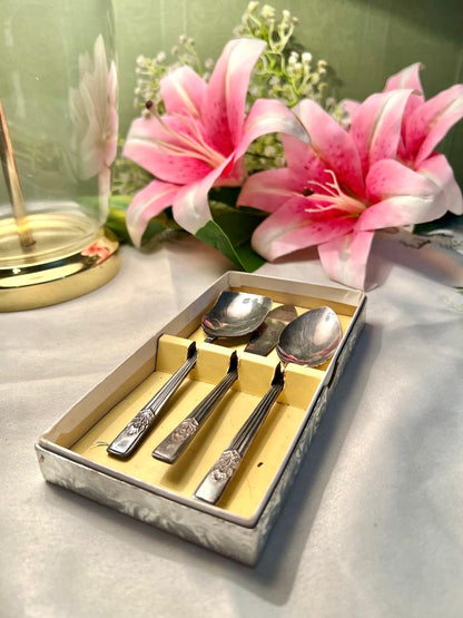 Vintage Silver-Tone 3-Piece Spoon & Spreader Set