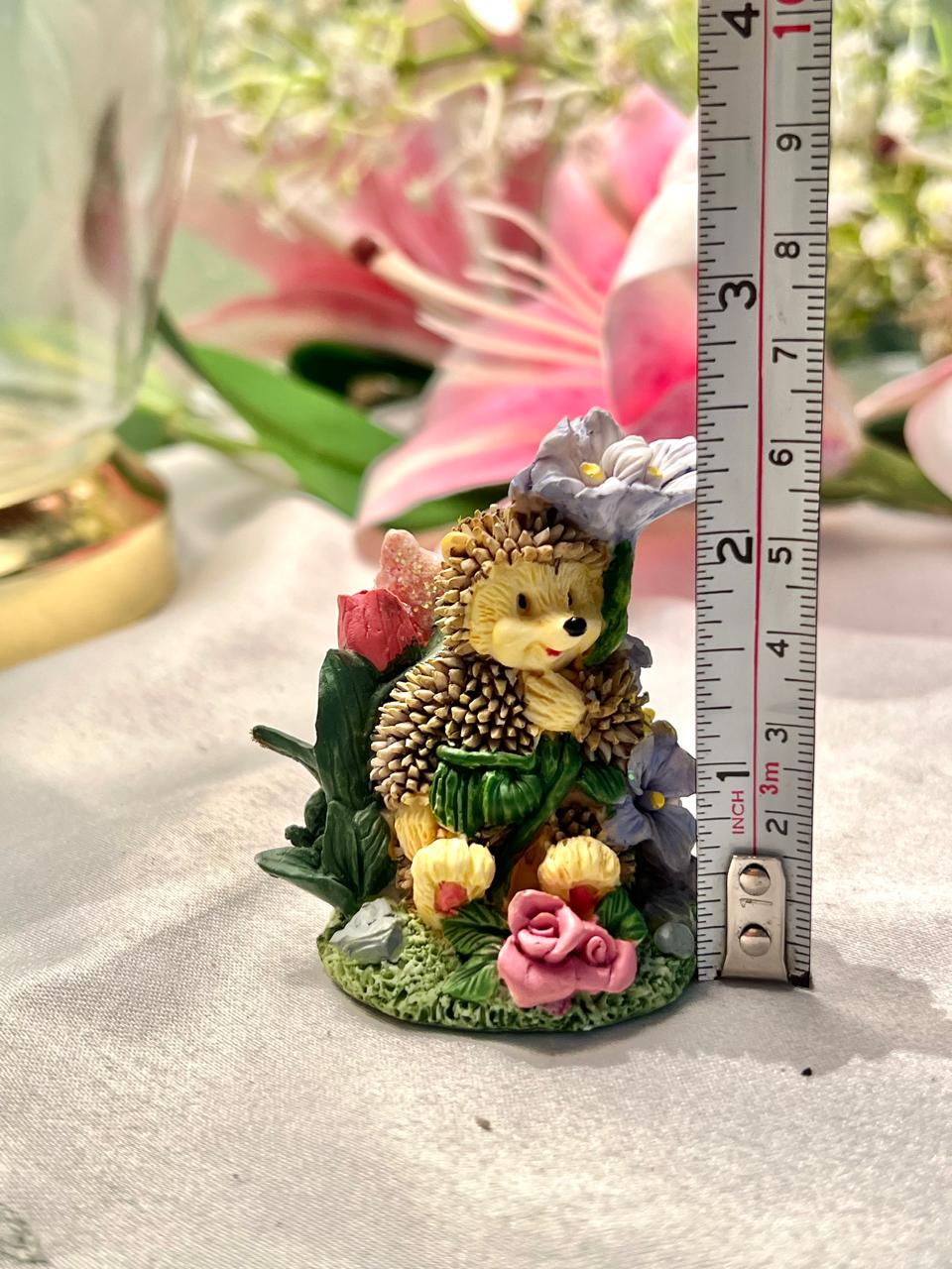 Hedgehog Floral Garden Figurine Multicolour 6cm - 1 Piece