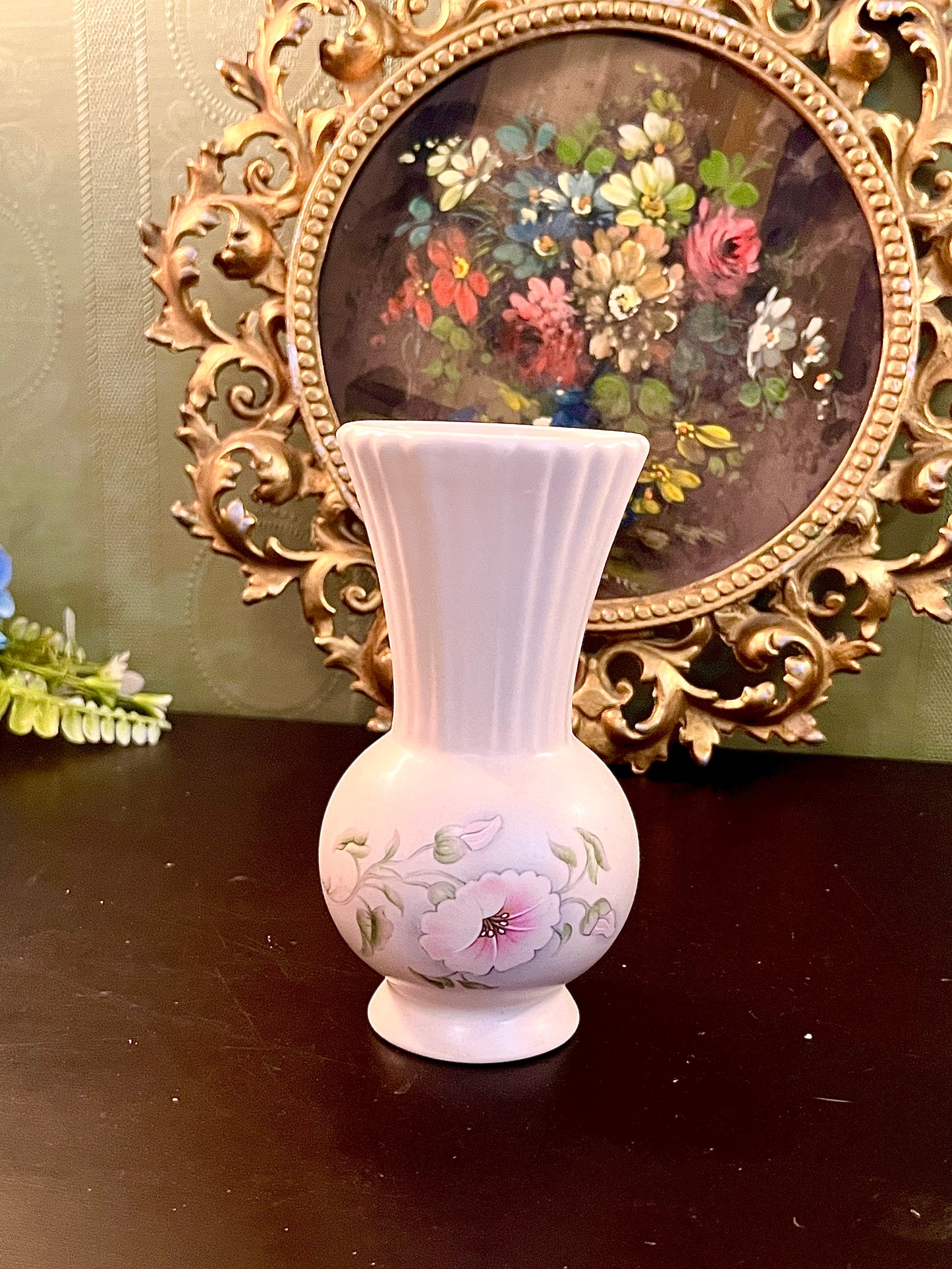 Vintage Aldridge Pottery Stoke-on-Trent Floral Ceramic Vase Made in England 6 Inch