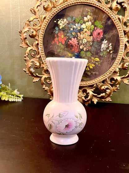 Vintage Aldridge Pottery Stoke-on-Trent Floral Ceramic Vase Made in England 6 Inch