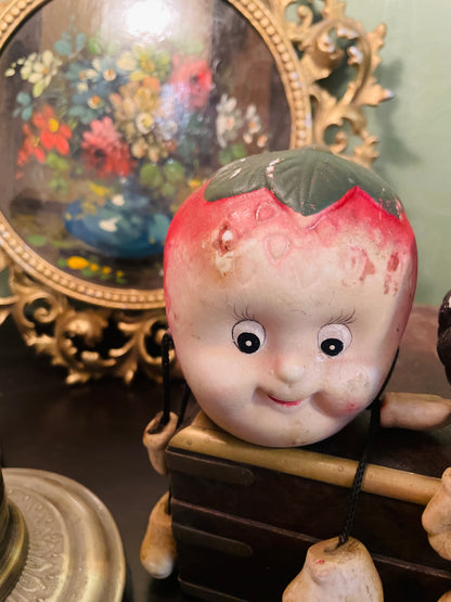 Vintage Fruit Character Shelf Sitter Figurines With Dangling Legs