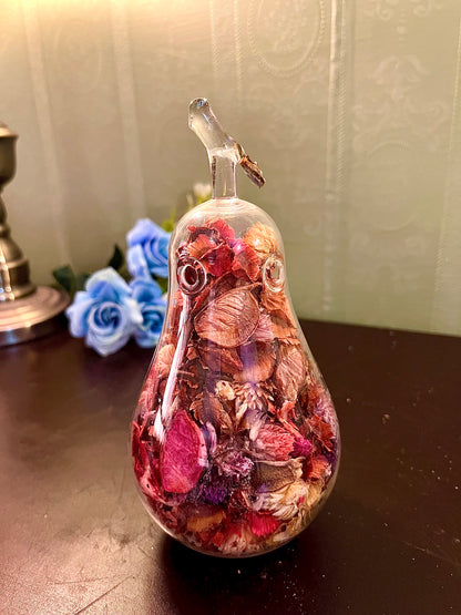 Glass Pear Potpourri Decor Bottle