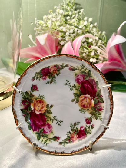 Royal Albert Floral Decorative Wall Plate / Trinket Plate Gold Trim 11 cm