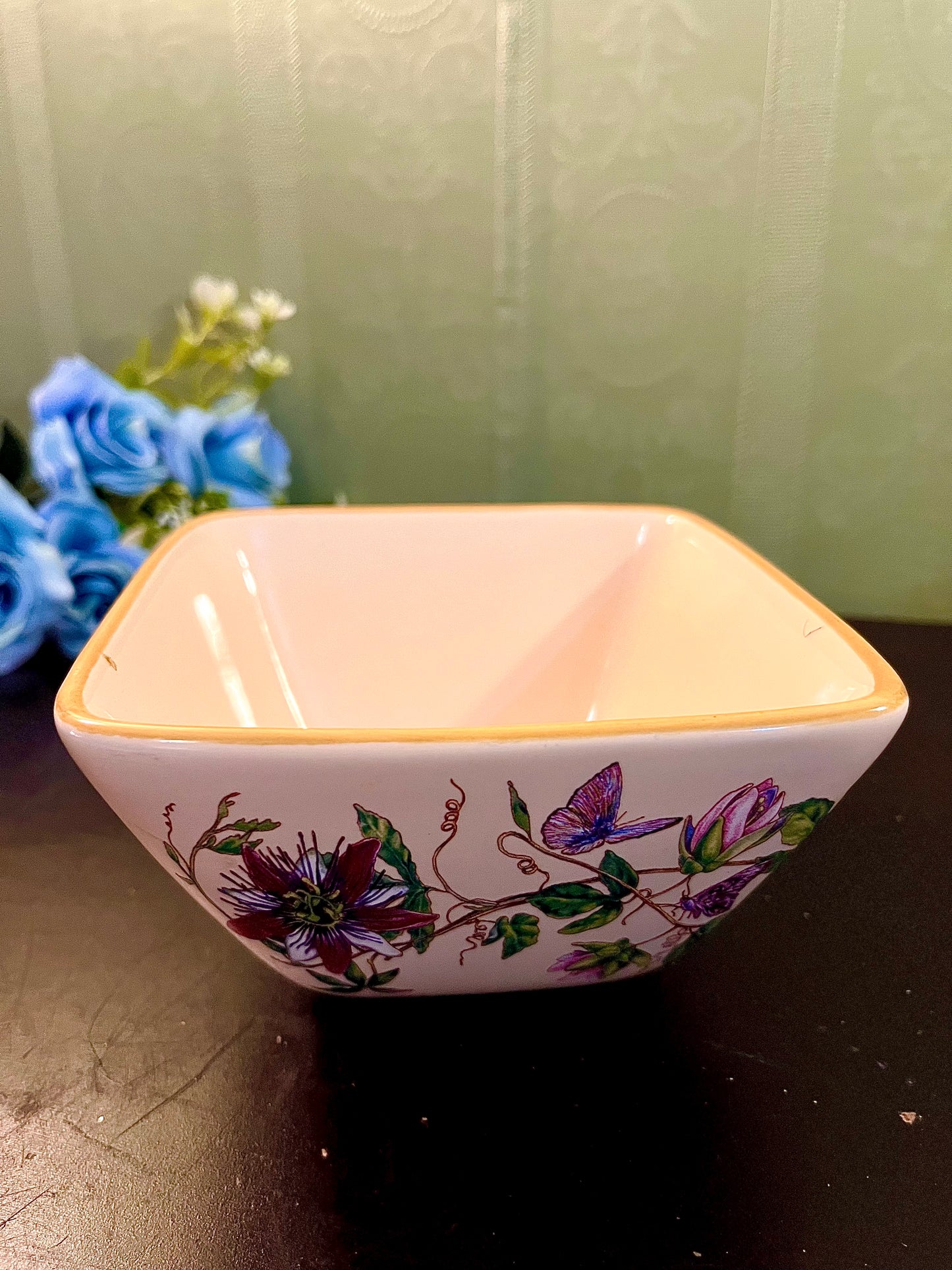 Square Floral Ceramic Bowl
